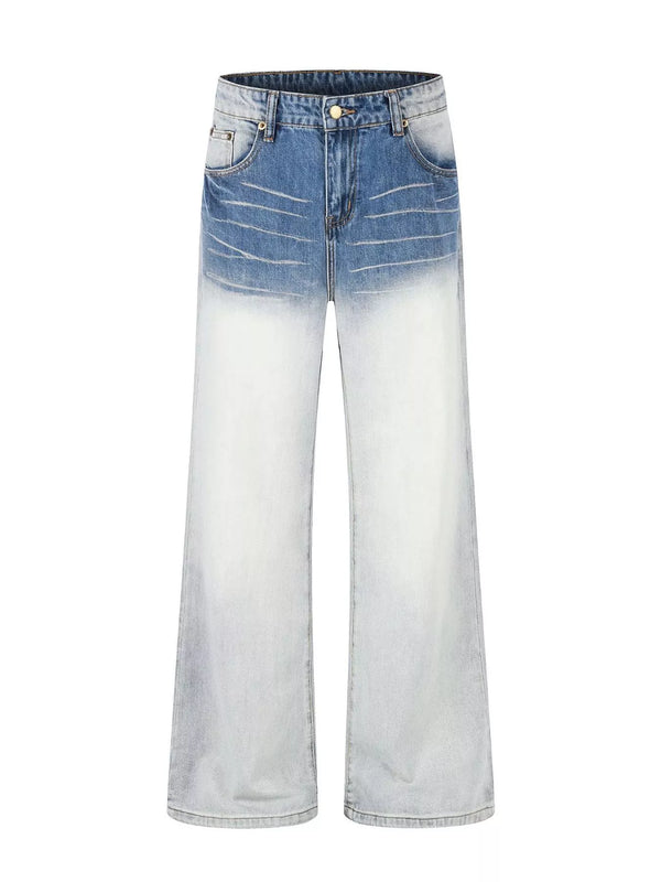 Men's Full Size Washed Wide-Leg Jeans Plus Size - Lilixa.store