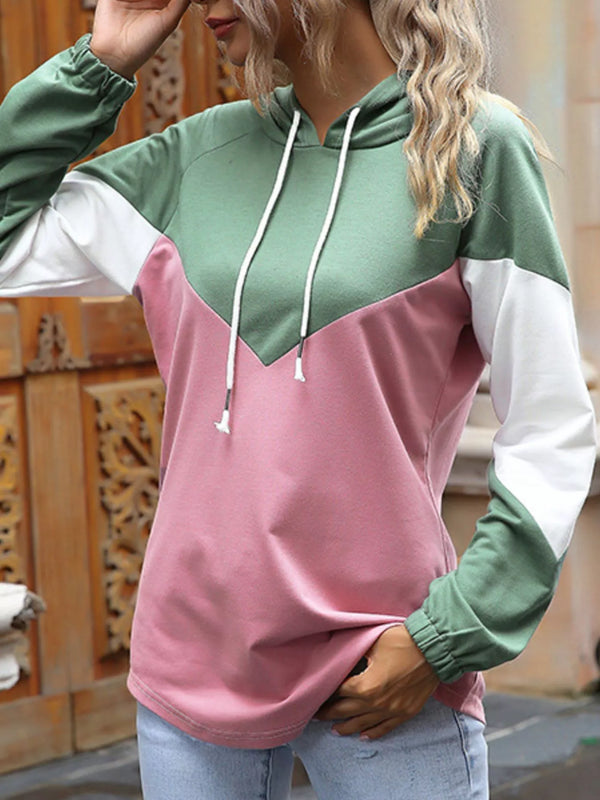 Color Block Casual Long Sleeve Hoodie - Lilixa.store