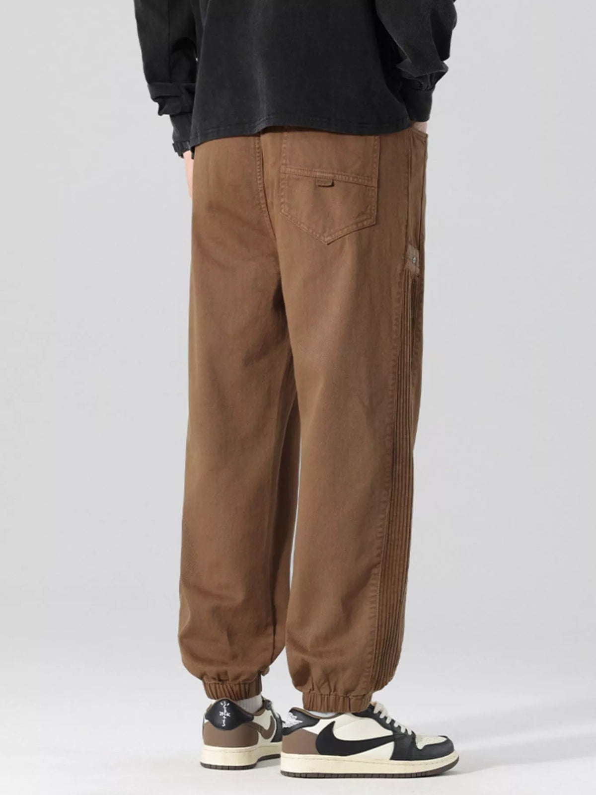 Men's Plus Size Drawstring Cargo Joggers with Pockets, view 3