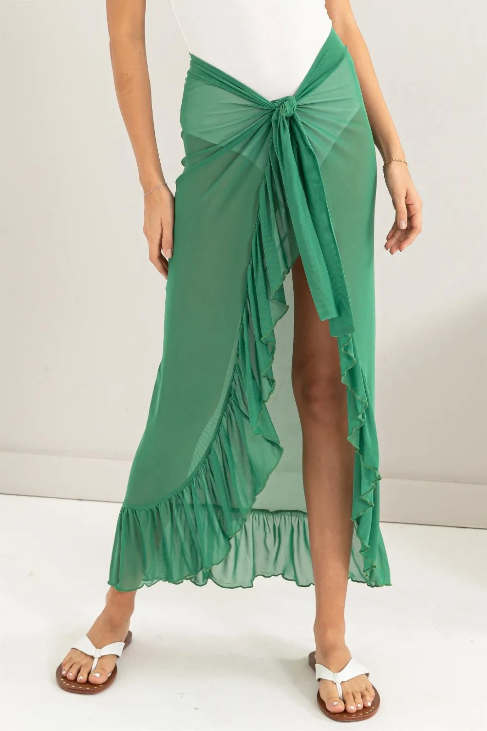 HYFVE Ruffle Trim Cover Up Sarong Skirt - Lilixa.store
