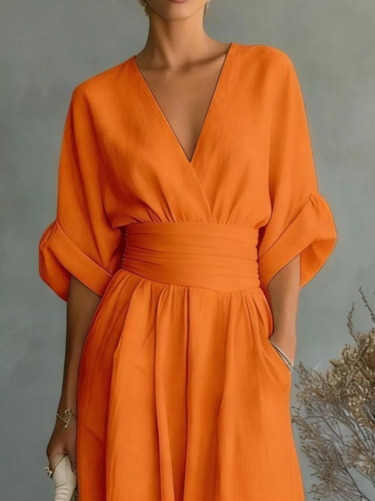 Full Size Half Sleeve Wide-Leg Jumpsuit Plus Size - Lilixa.store