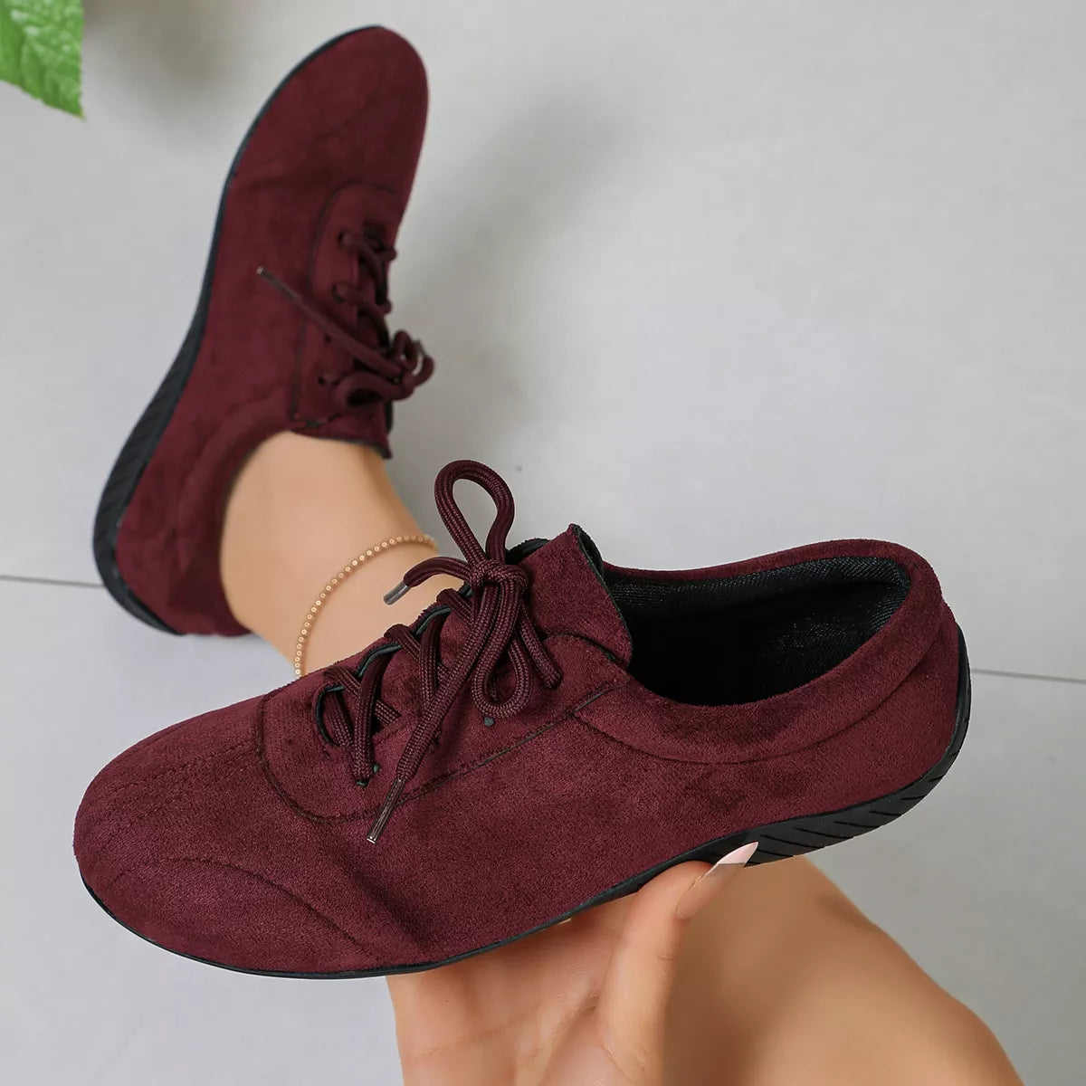 Round Toe Lace Up Sneakers