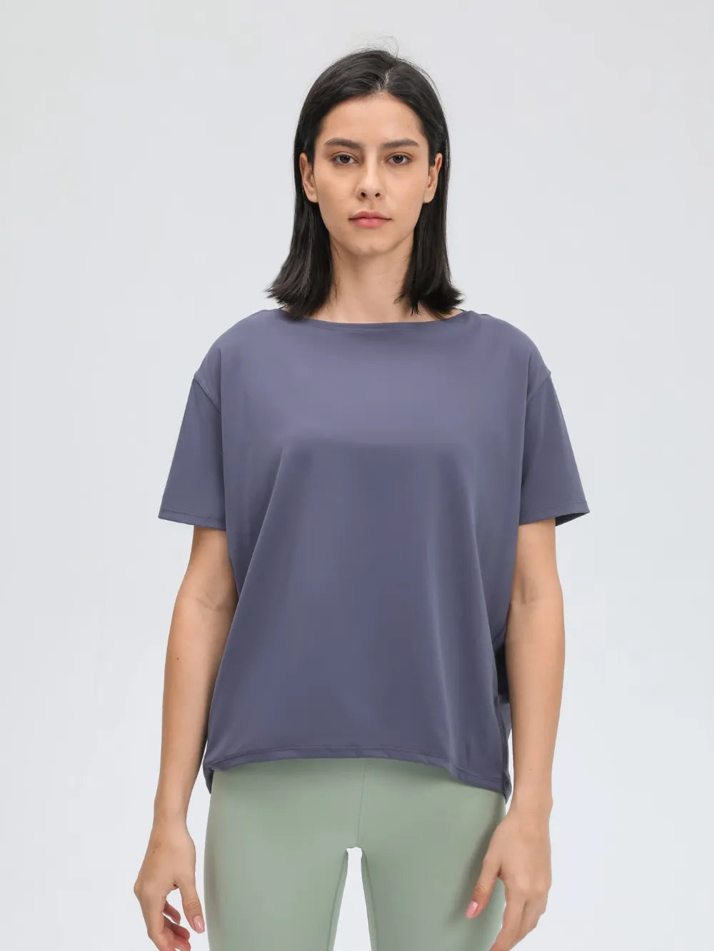 Millennia Round Neck Short Sleeve Active T-Shirt - Lilixa.store