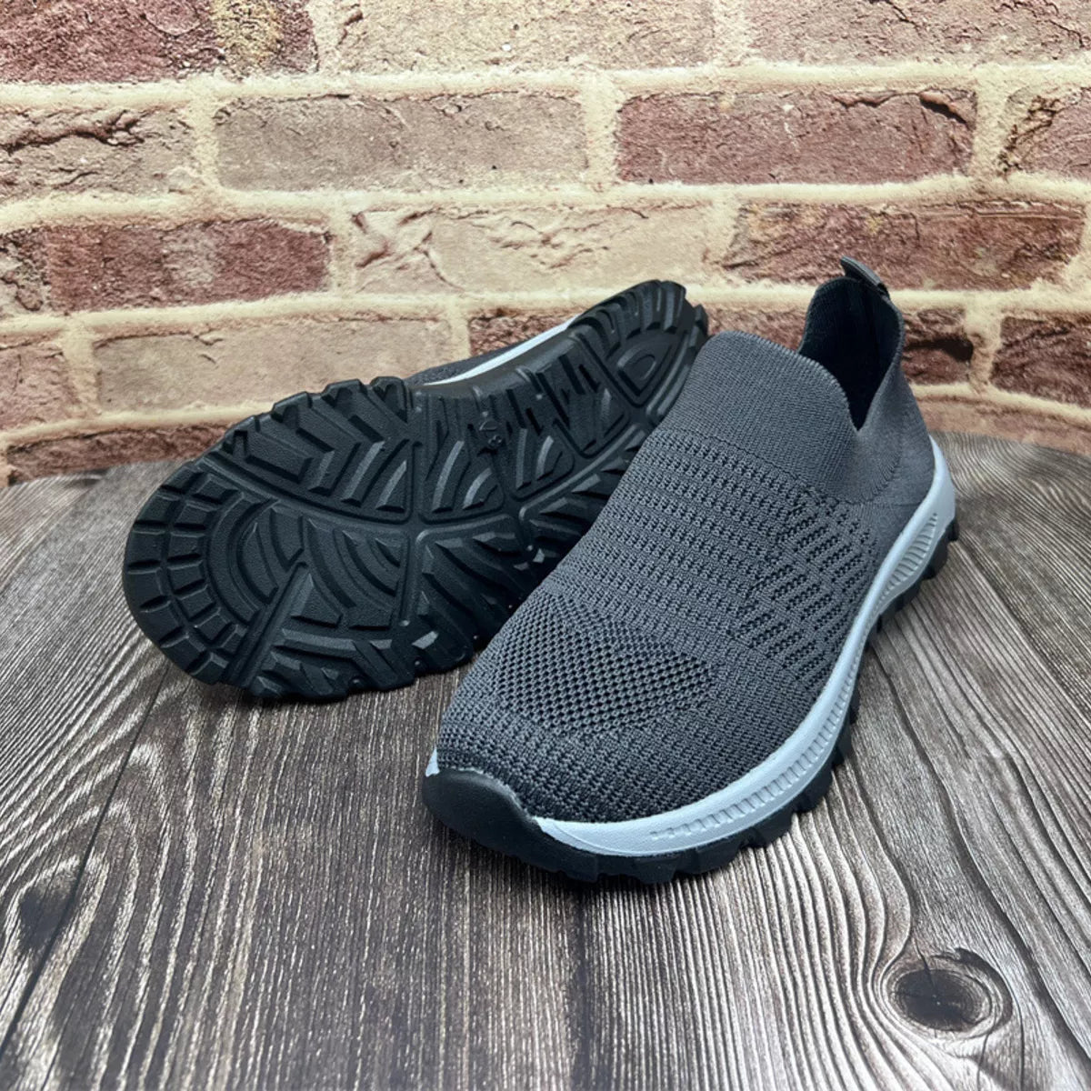 Round Toe Mesh Slip-Ons, view 4