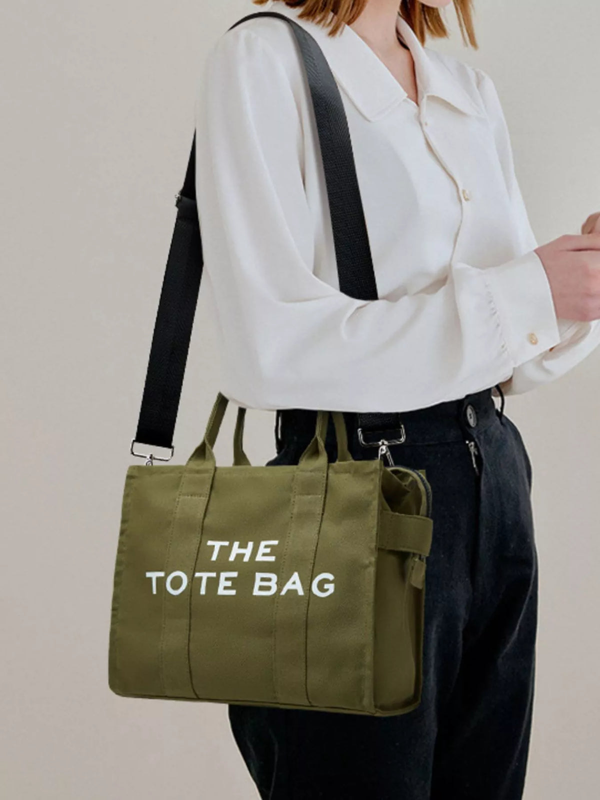 Letter Graphic Canvas Handbag - Lilixa.store