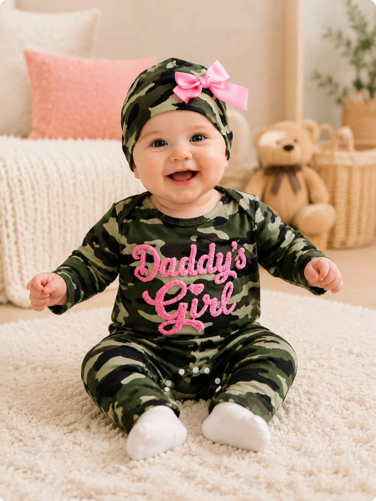 Children's Camo Jumpsuit and Hat Set - Lilixa.store