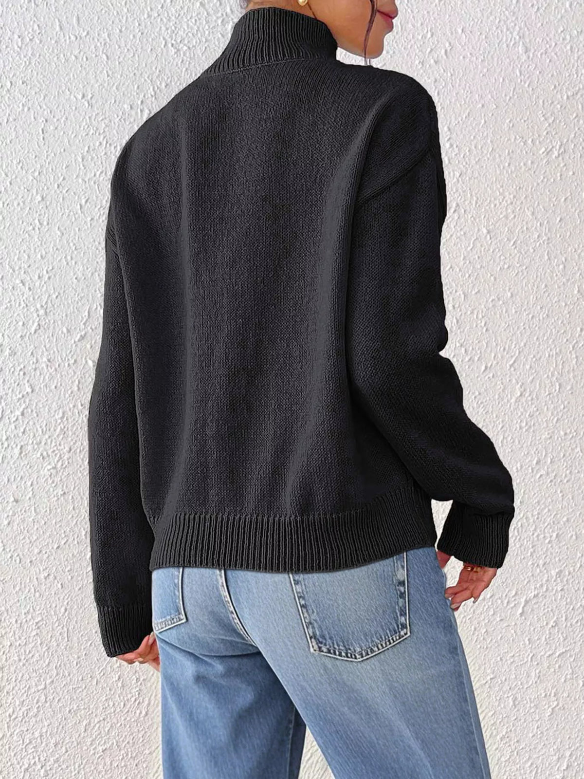 Floral Applique Turtleneck Sweater, view 9
