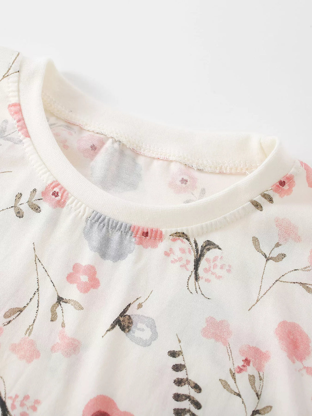 Children's Floral Print Ruffle-Sleeve Crew Neck Sweatshirt - Lilixa.store