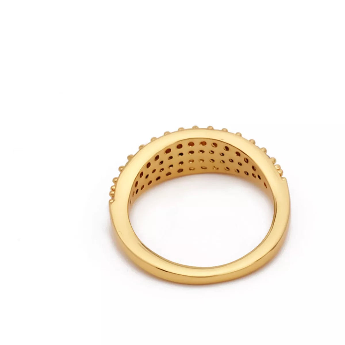 18K Gold-Plated Copper Zircon Round Ring - Lilixa.store