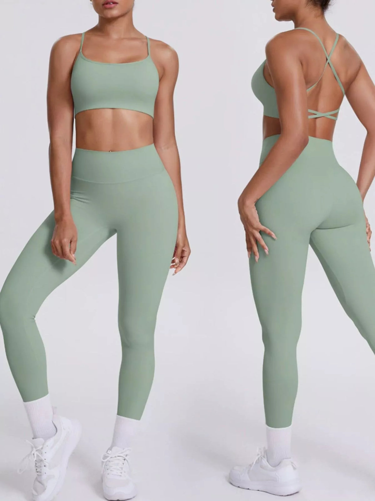 Criss-Cross Back Cami and Leggings Active Set - Lilixa.store