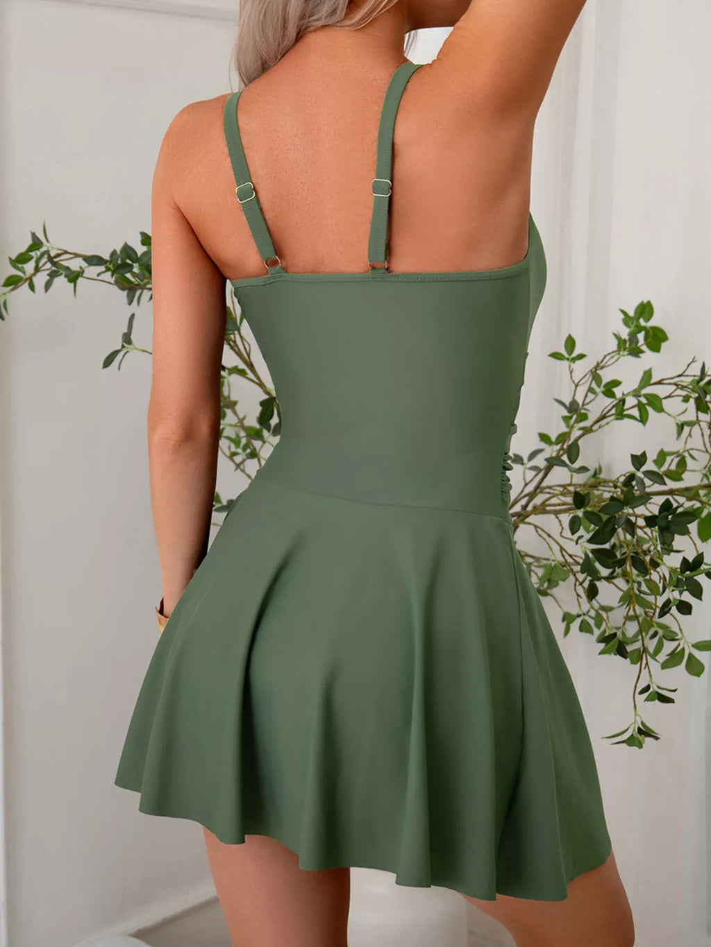 Mesh Panel Scoop Neck One-Piece Swimsuit - Lilixa.store