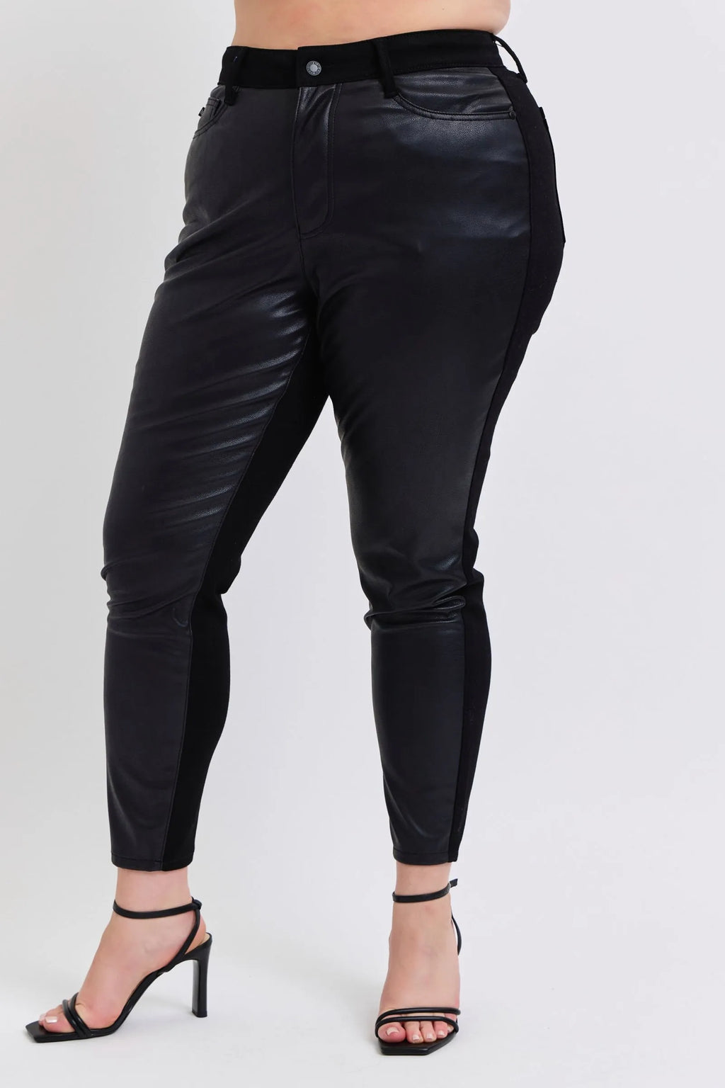 Judy Blue Plus Size HW Faux Leather Skinny Pants - Lilixa.store