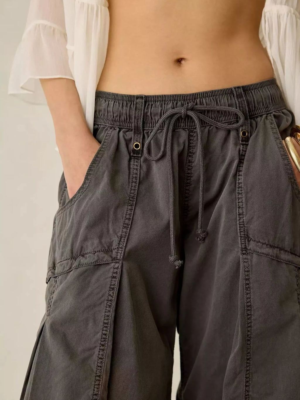 High-Waisted Cargo Wide-Leg Pants - Lilixa.store