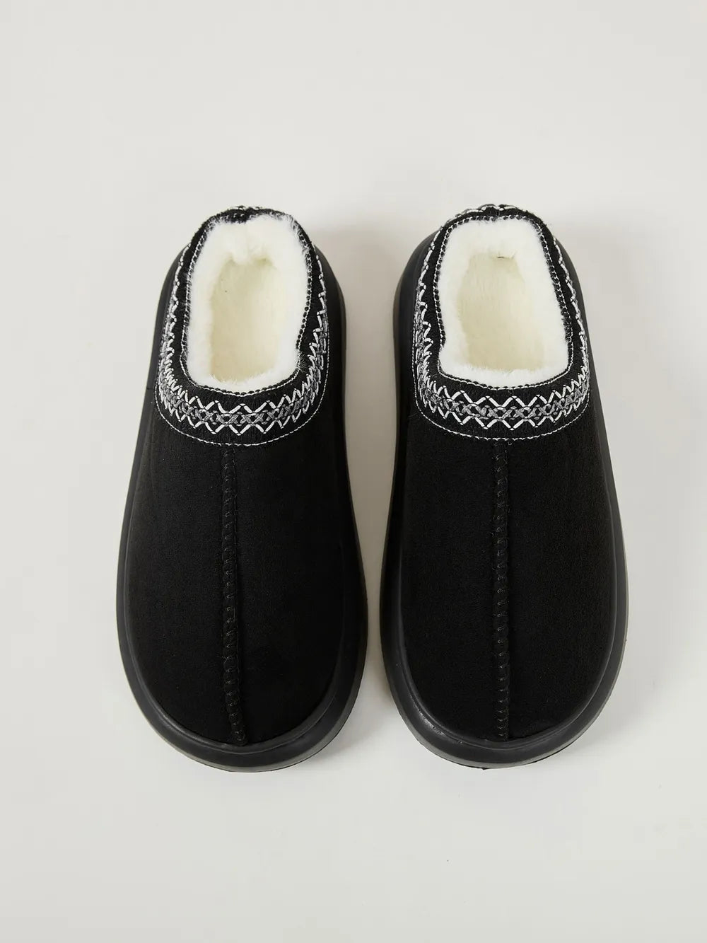 Faux Fur Suede Platform Slippers - Lilixa.store