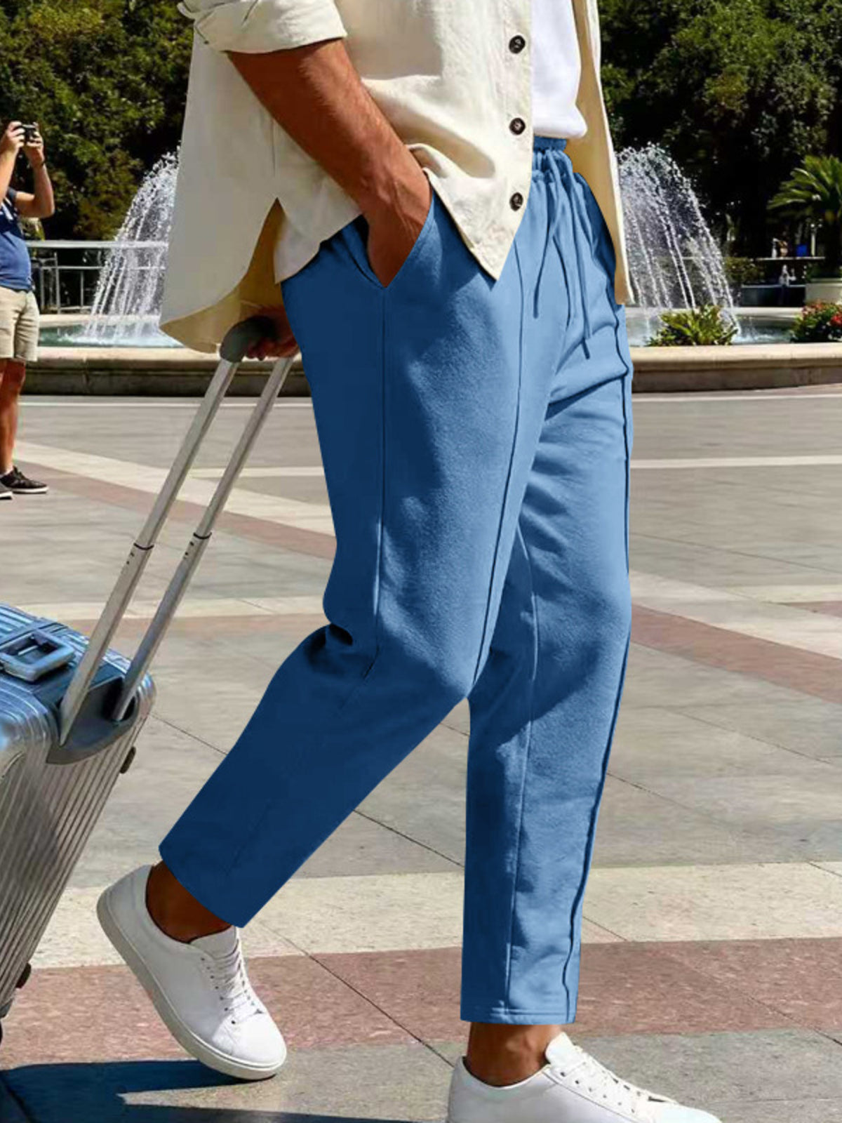 Men's Full Size Drawstring Straight Leg Pants Plus Size