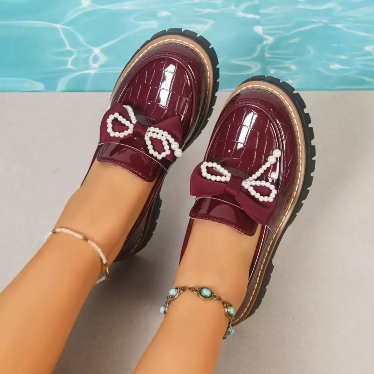 Round Toe Platform Loaferss - Lilixa.store