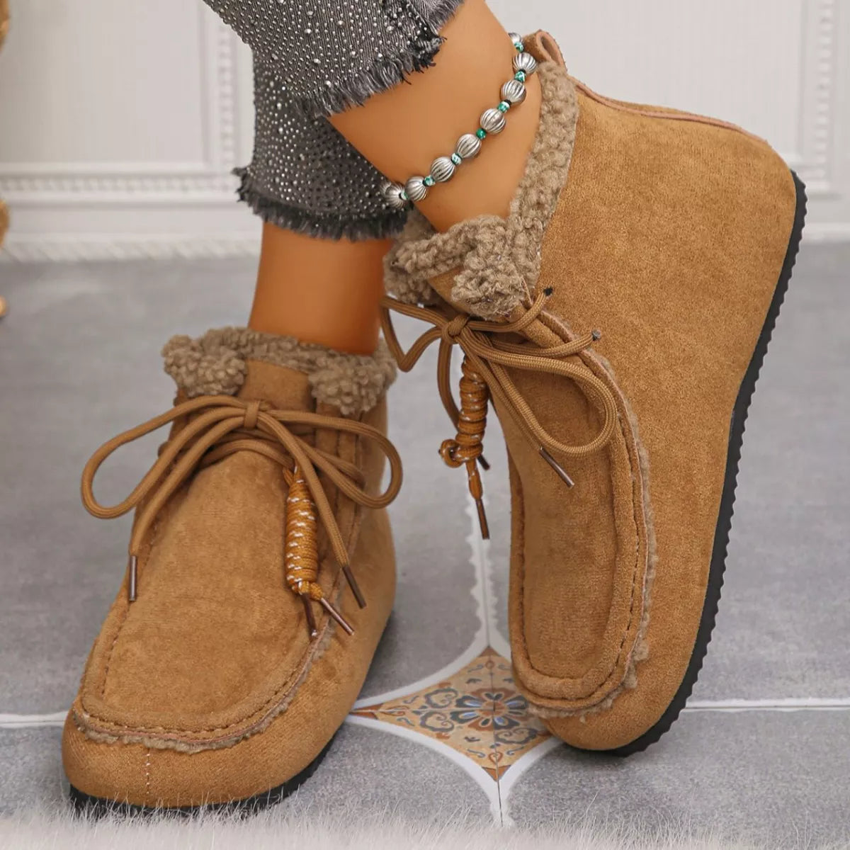 Plush Lining Ankle Boots - Lilixa.store