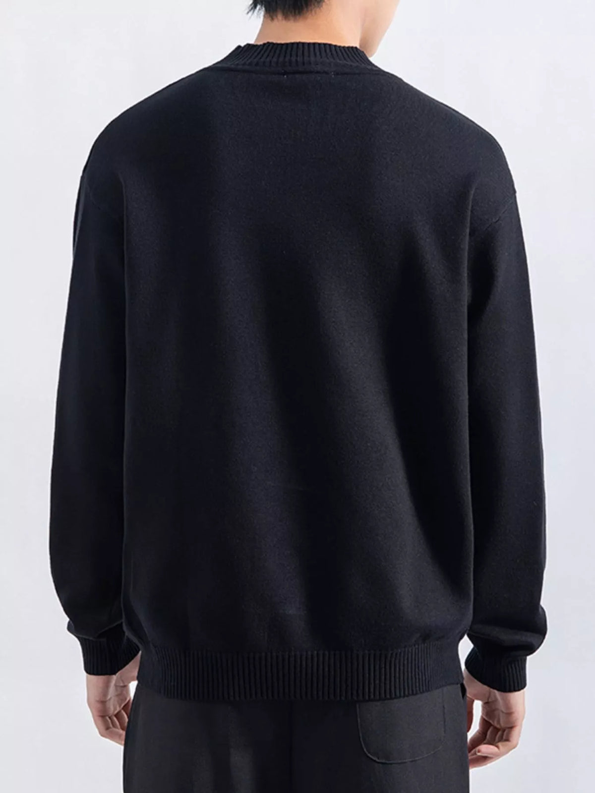 Men's Plus Size Minimalist Mock Neck Sweater, view 8