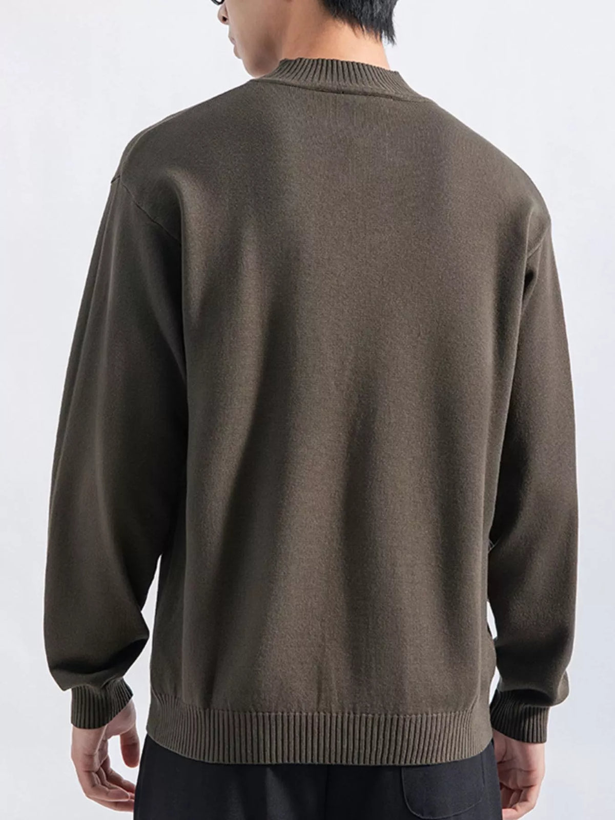 Men's Plus Size Minimalist Mock Neck Sweater, view 6