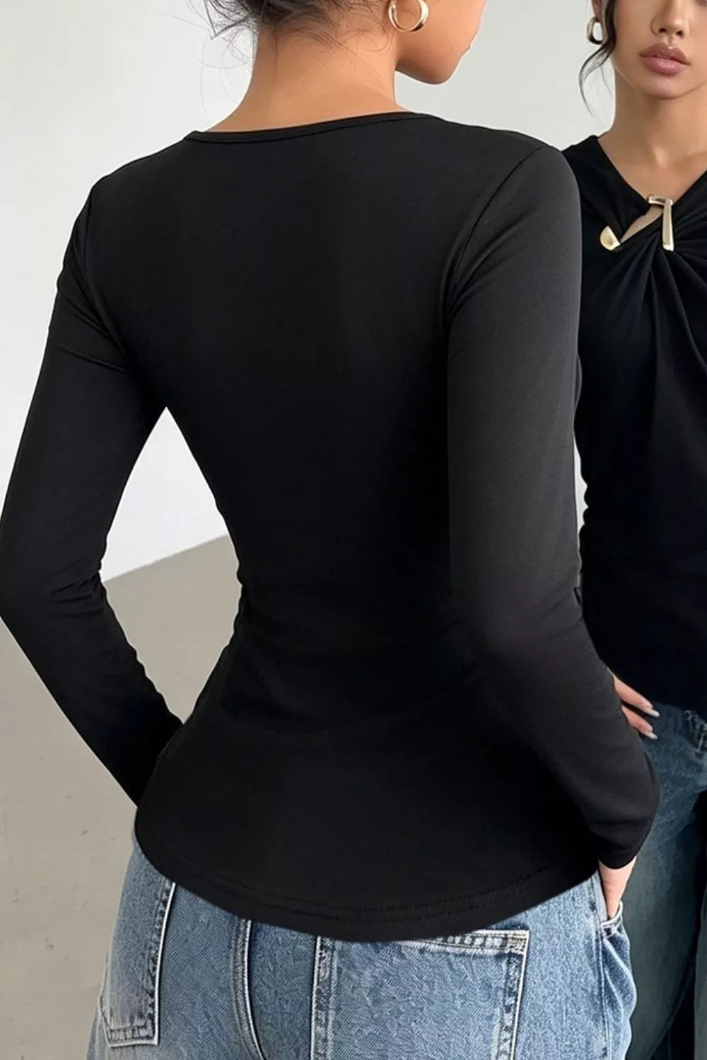 Slim Fit Long Sleeve Top - Lilixa.store