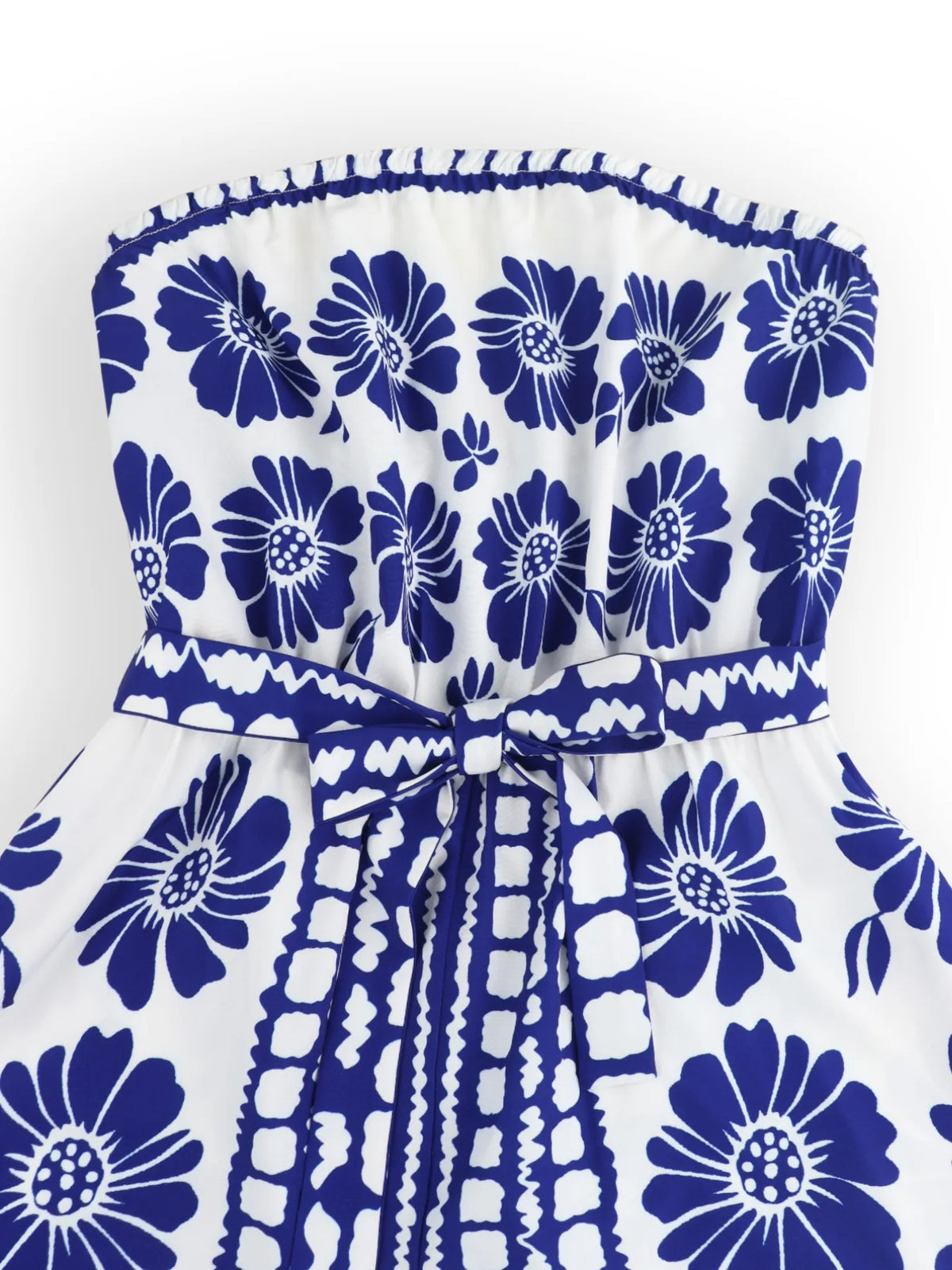 Printed Tube Tie Waist Romper - Lilixa.store