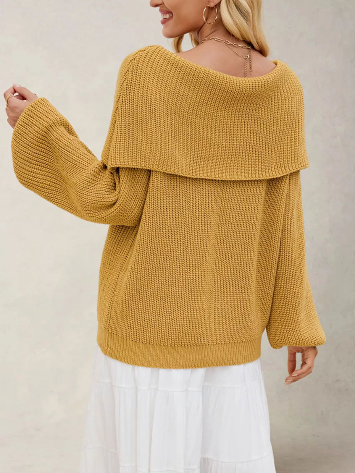 Off-Shoulder Long Sleeve Sweater