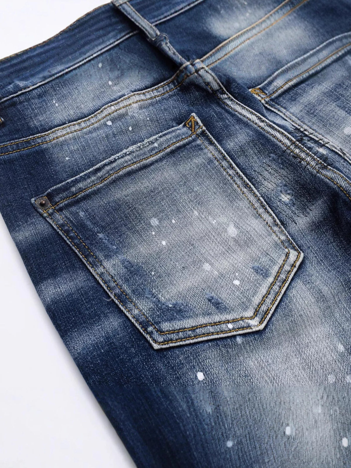 Men's Distressed Paint Splatter Slim Fit Jeans - Lilixa.store