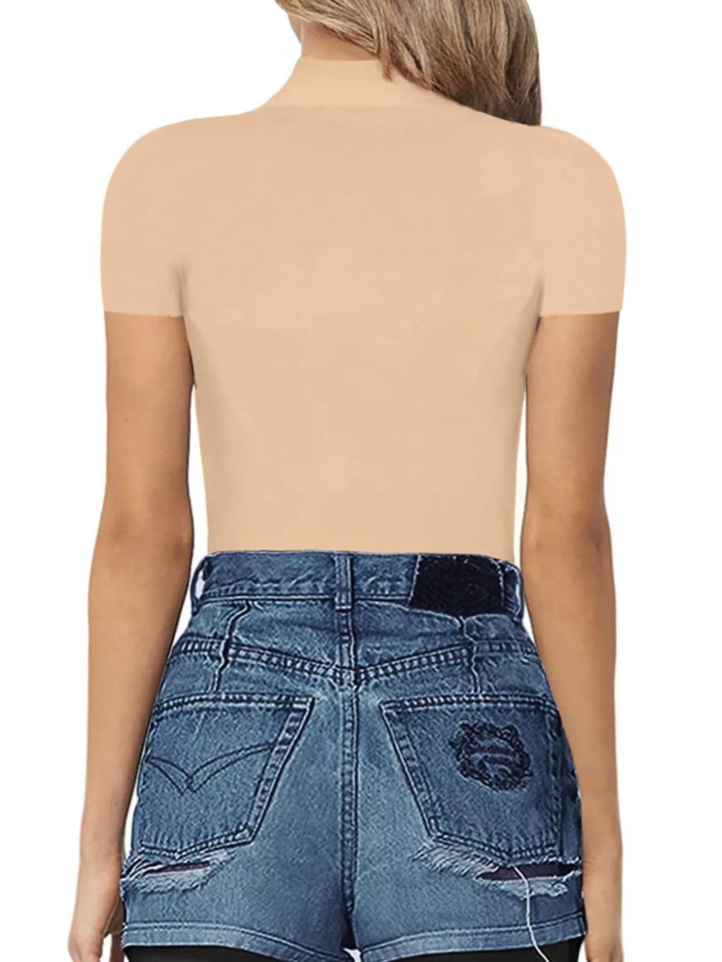 Mock Neck Short Sleeve Bodysuit - Lilixa.store