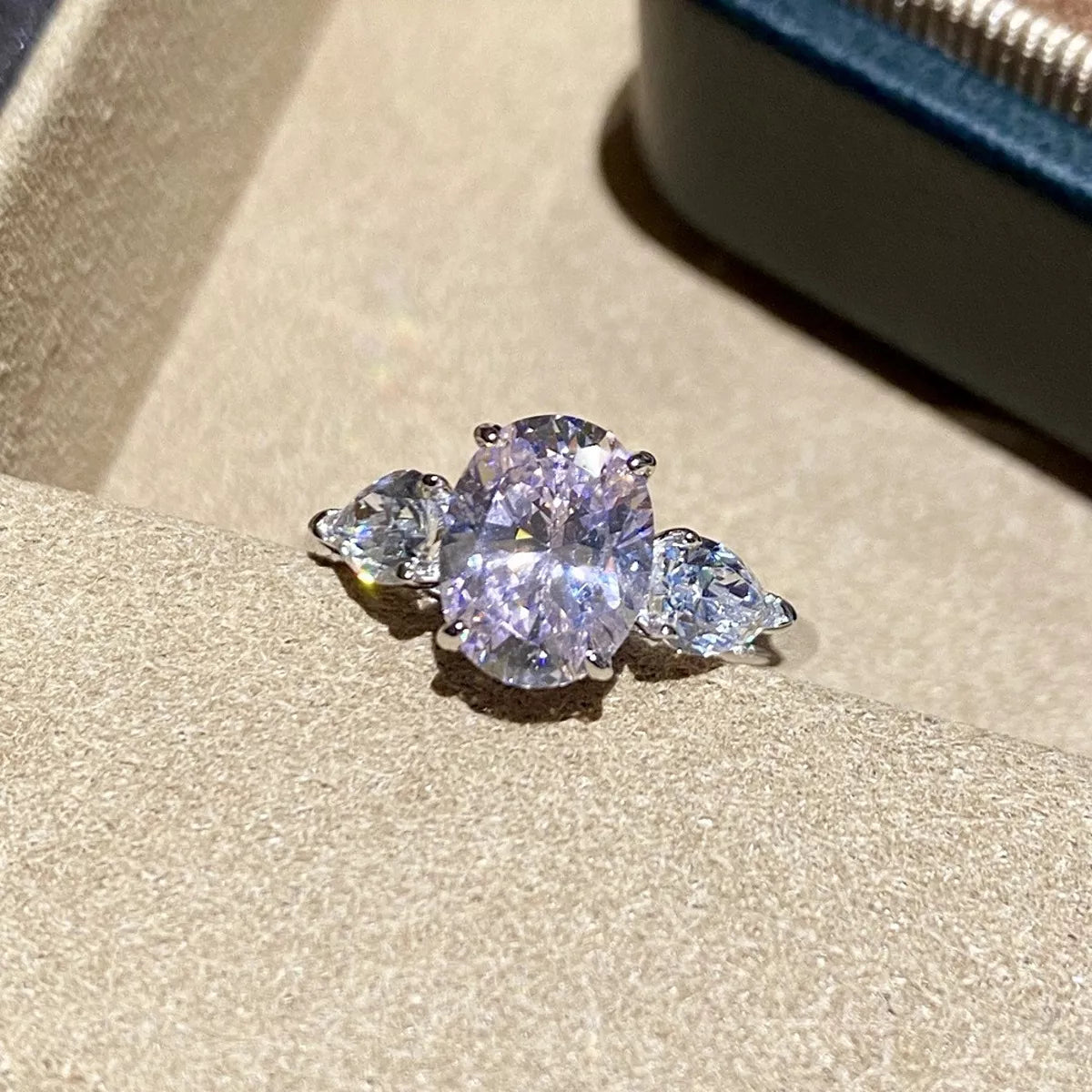 925 Sterling Silver Oval Cut Diamond Ring - Lilixa.store