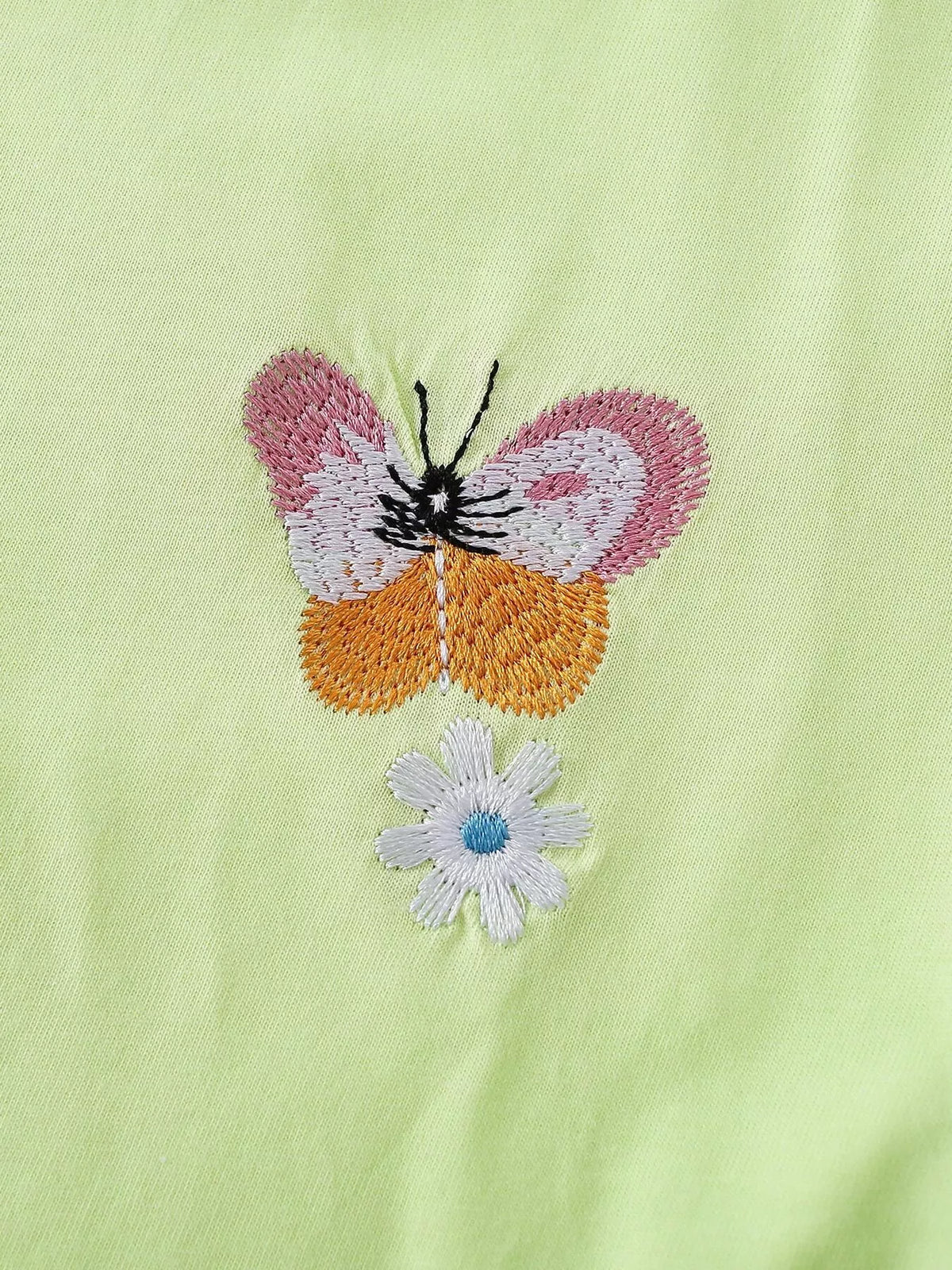 Children's Butterfly Embroidered Ruffled Long Sleeve T-Shirt - Lilixa.store