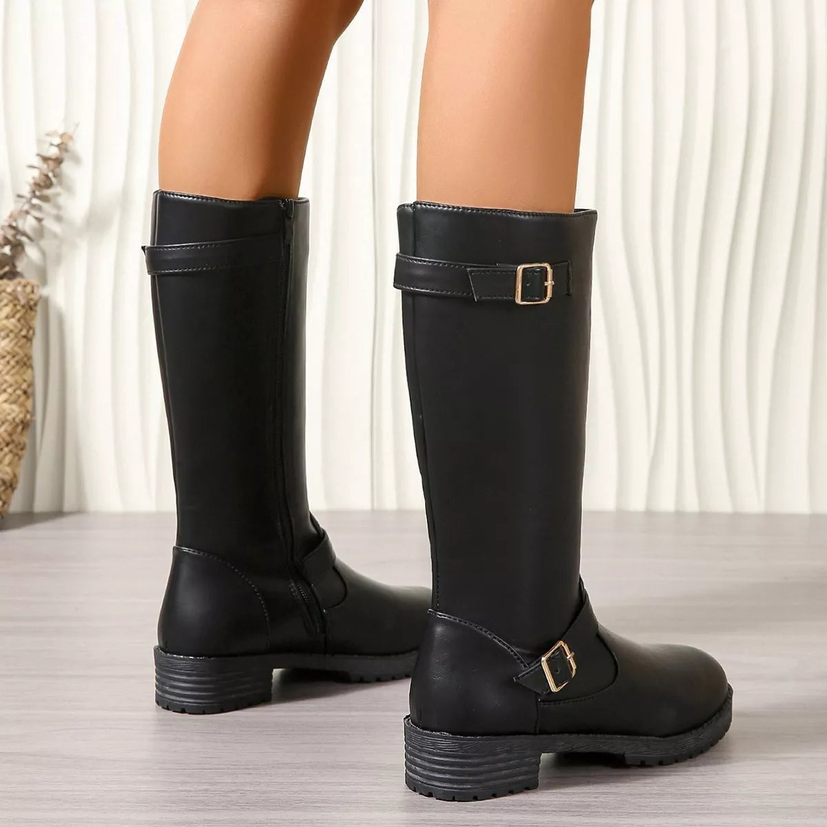Round Toe Block Heels Boots - Lilixa.store