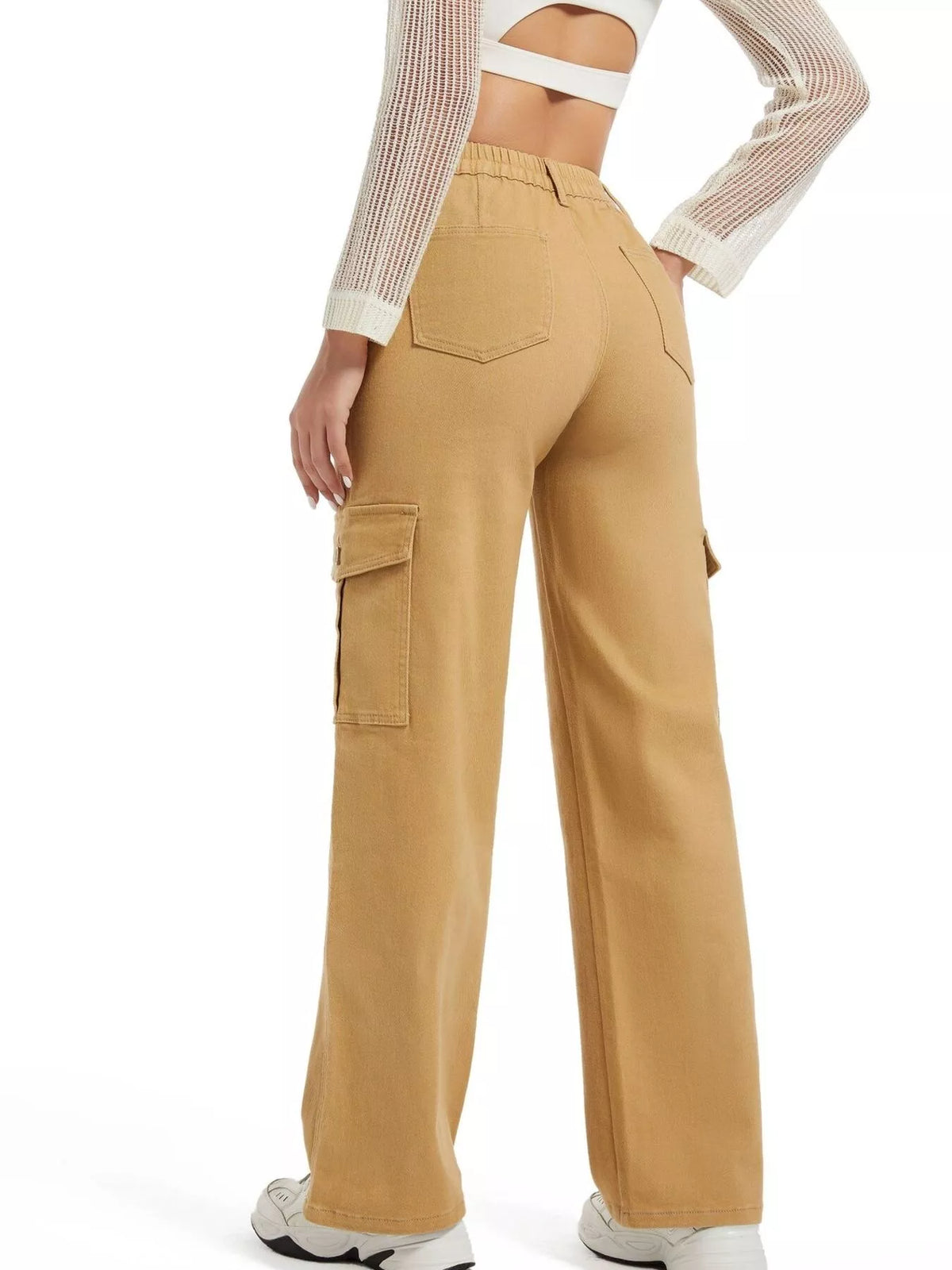 High-Waisted Cargo Jeans - Lilixa.store