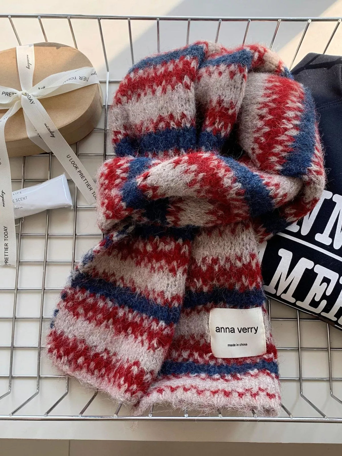 Striped Knitted Warm Scarf - Lilixa.store