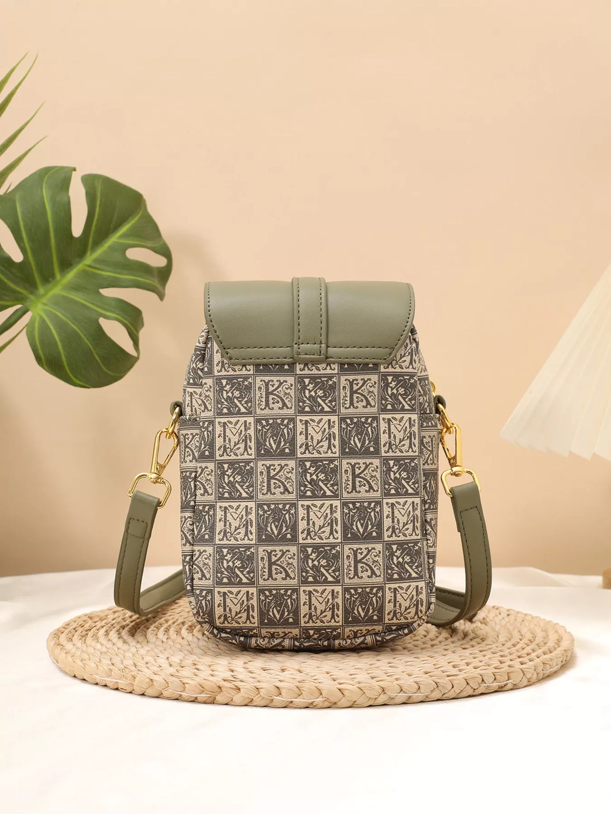 Printed Flap Crossbody Bag