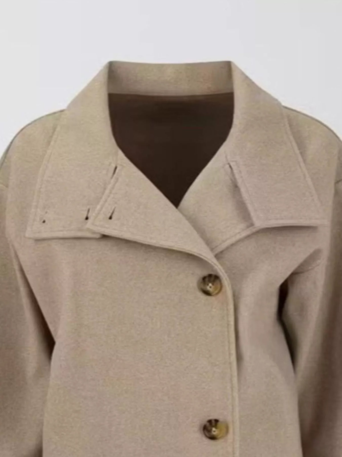 Wool Blend Long Sleeve Outerwear - Lilixa.store