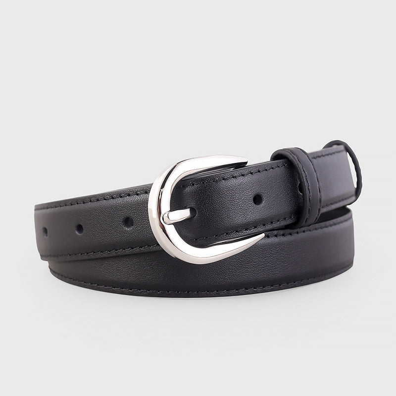 Buckle Skinny Leather Belt - Lilixa.store