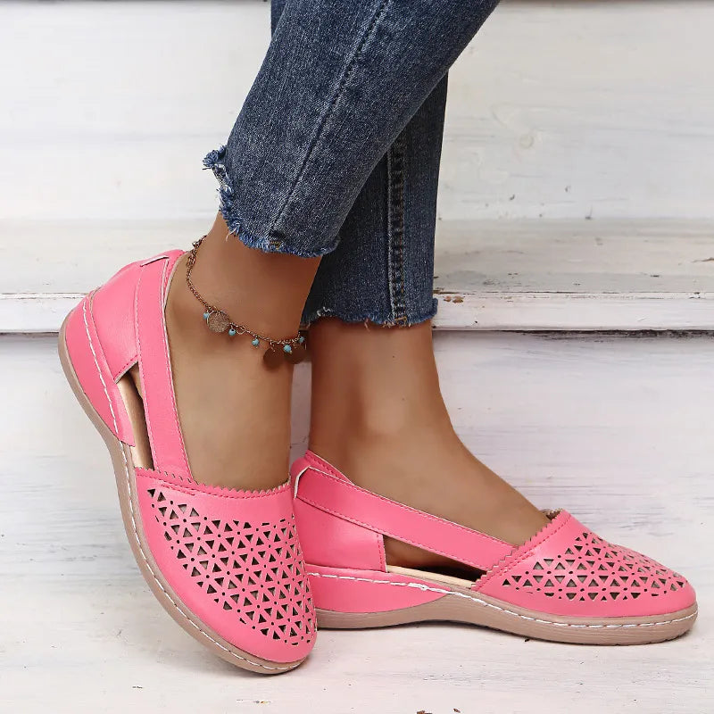 Cutout Round Toe Slip-Ons, view 9