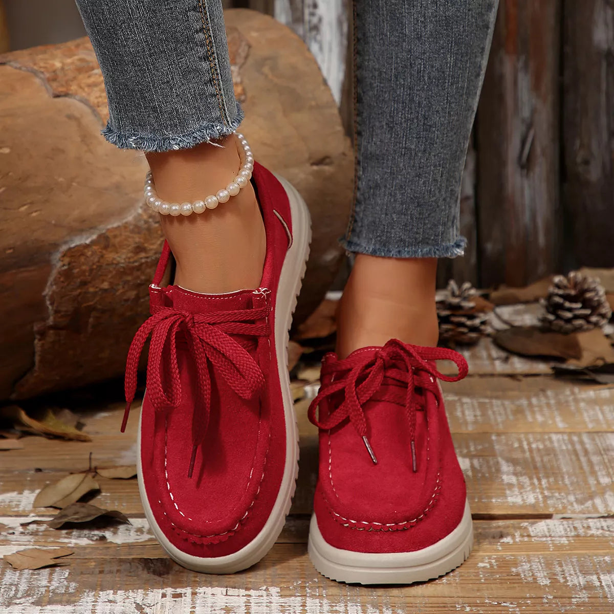 Lace-Up Round Toe Loafers, view 9