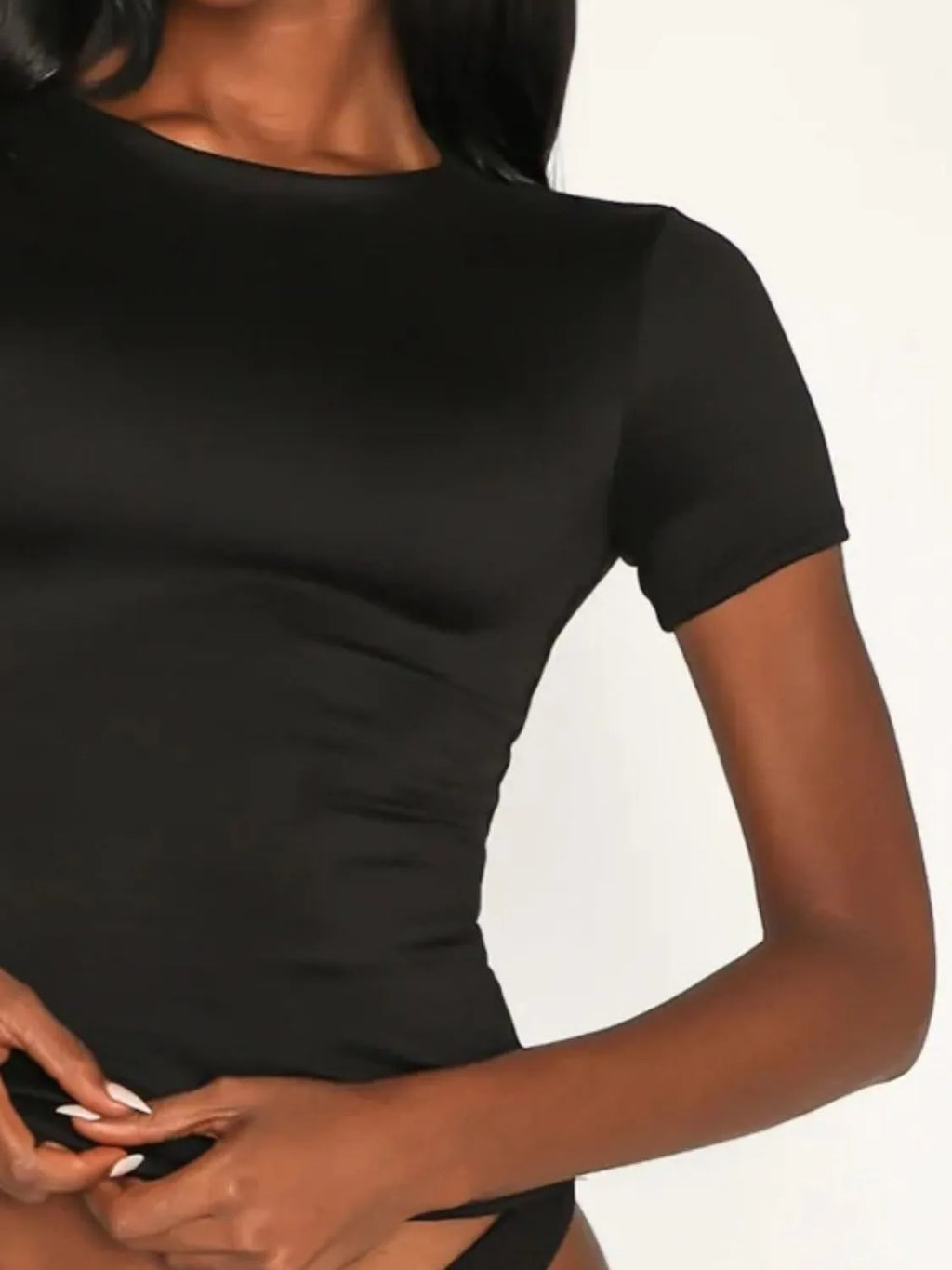 Round Neck Short Sleeve Swim Top - Lilixa.store