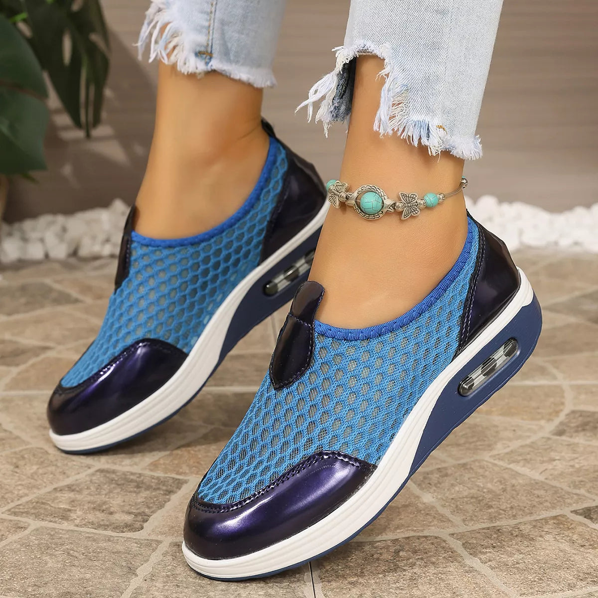 Breathable Mesh Wedge Slip-Ons - Lilixa.store
