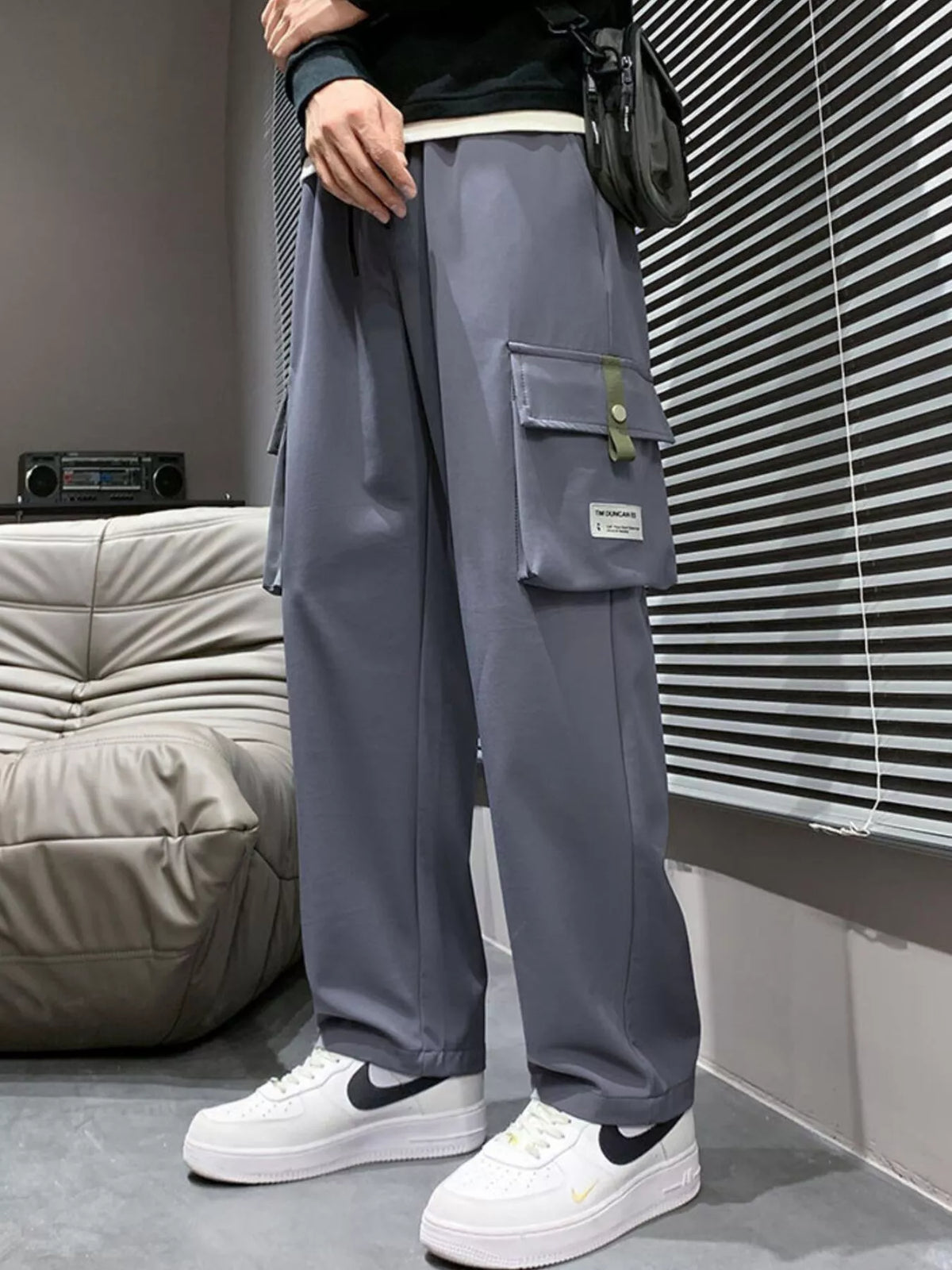 Men's Plus Size Wide Leg Cargo Pants, view 2