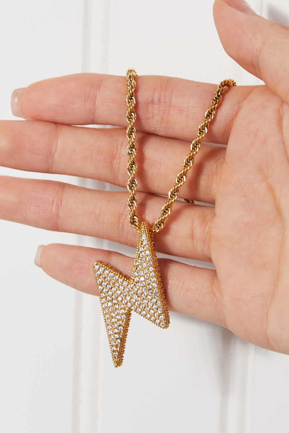 Brass Lightning Pendant Necklace - Lilixa.store