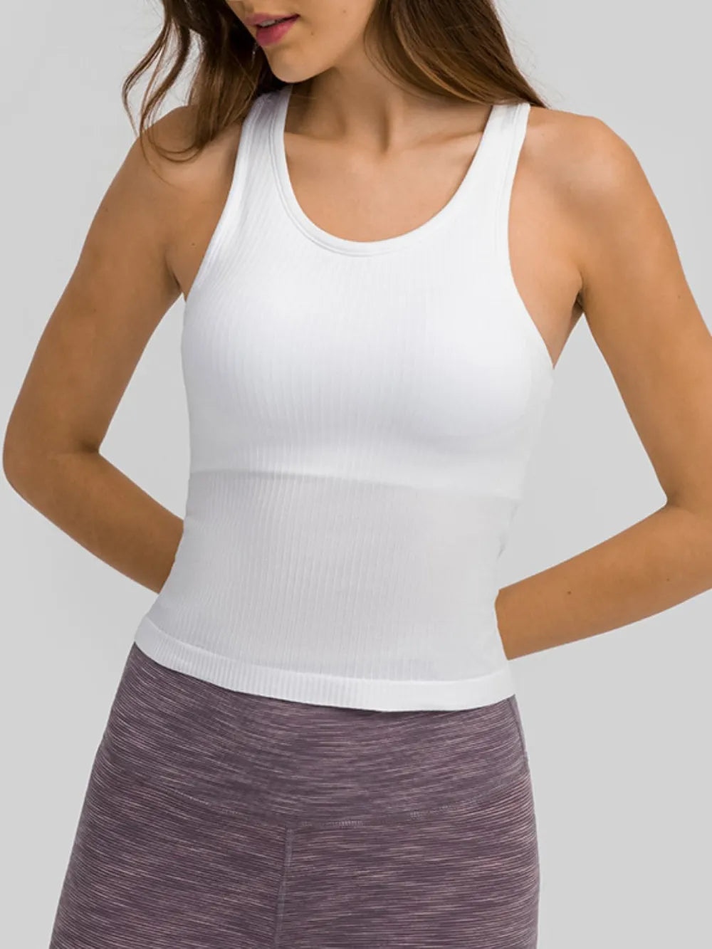 Millennia Round Neck Racerback Active Tank - Lilixa.store