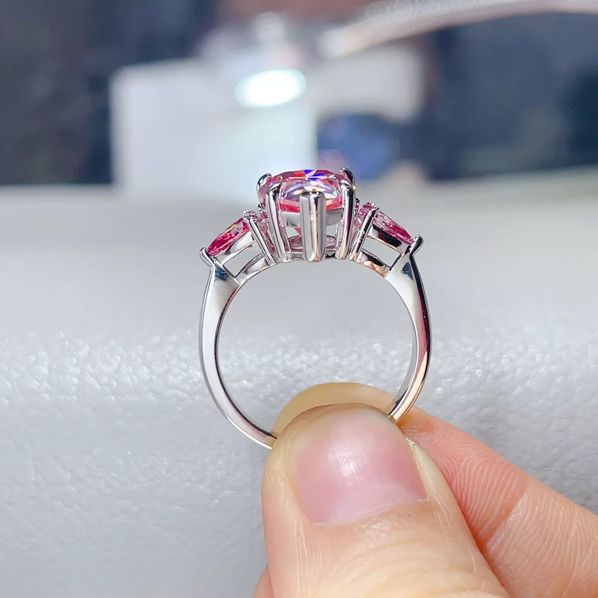 6 Carat Moissanite 925 Sterling Silver Teardrop Ring