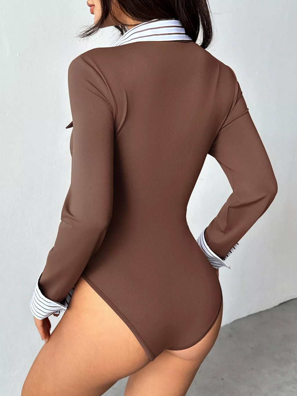Long Sleeve Button Front Bodysuit - Lilixa.store