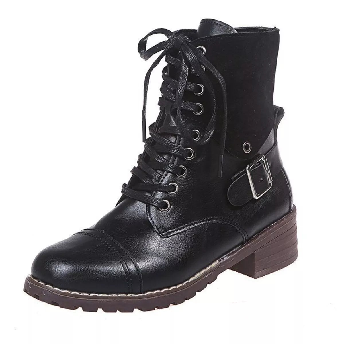Lace-Up Block Heels Boots, view 2