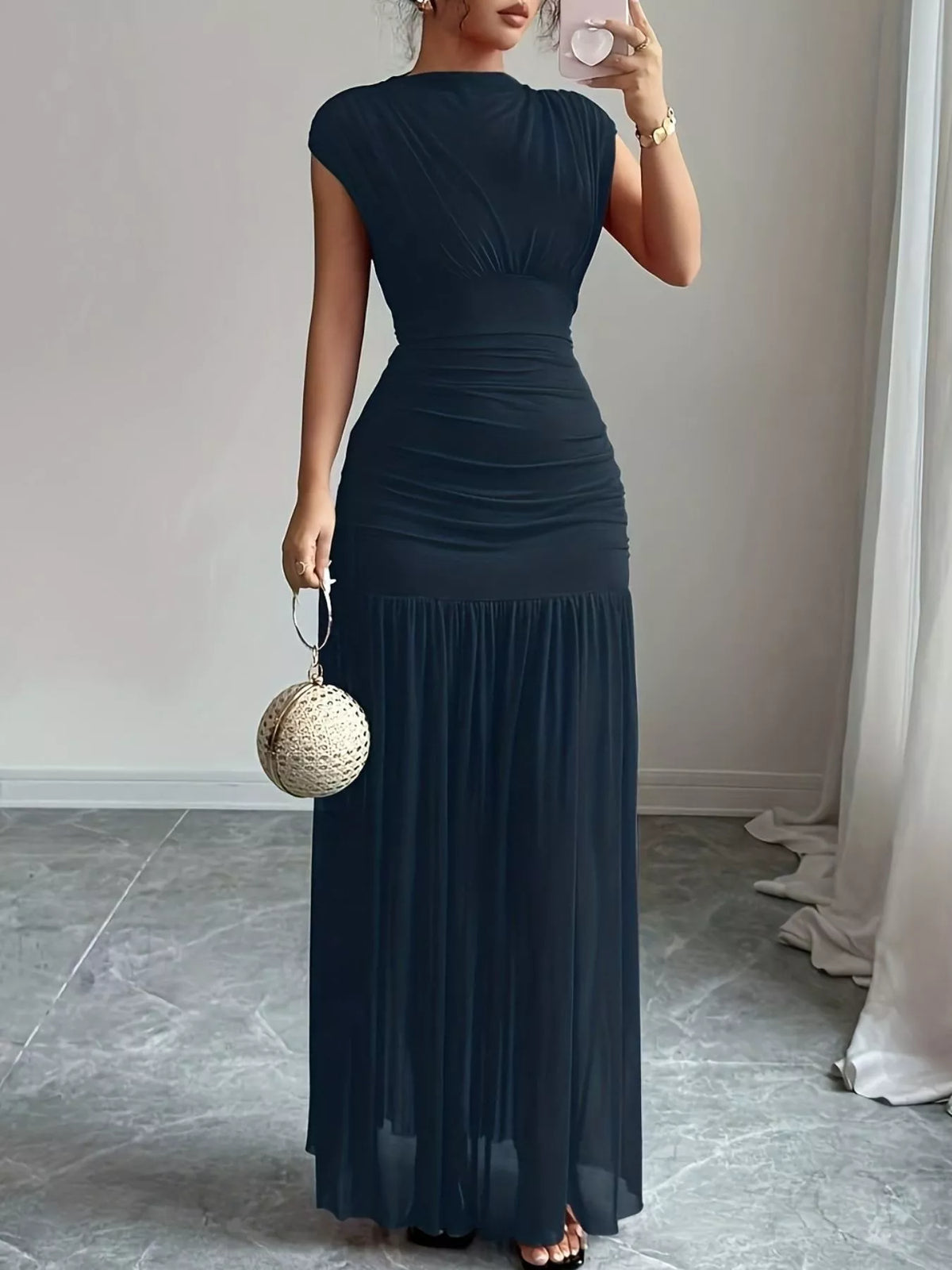 Ruched Bodycon Maxi Dress - Lilixa.store