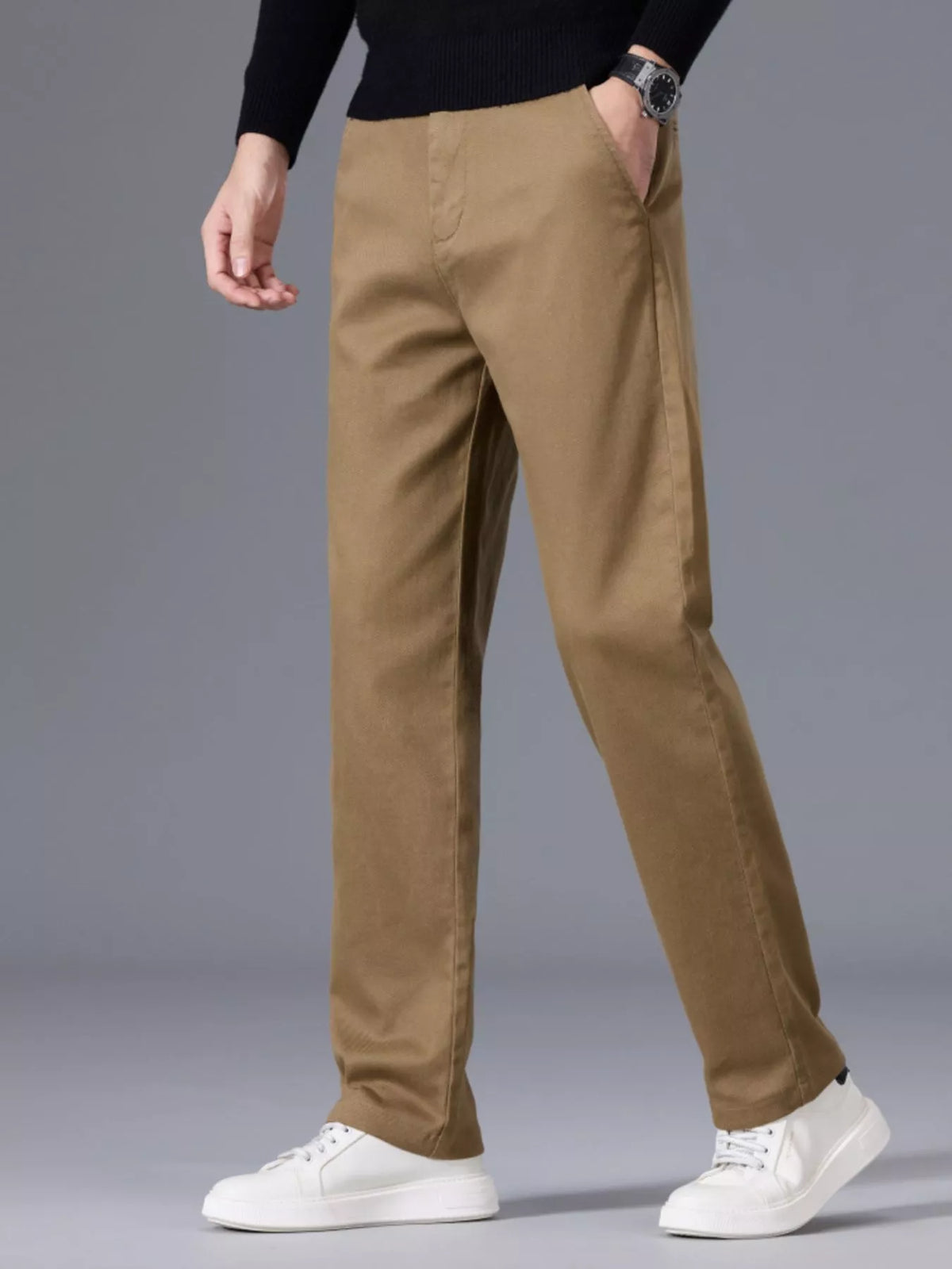 Men's Slim Fit Pants in Khaki