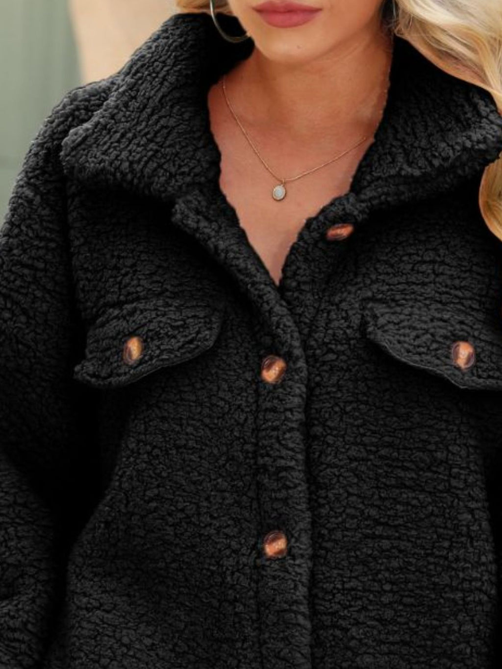 Button Down Collared Coat - Lilixa.store