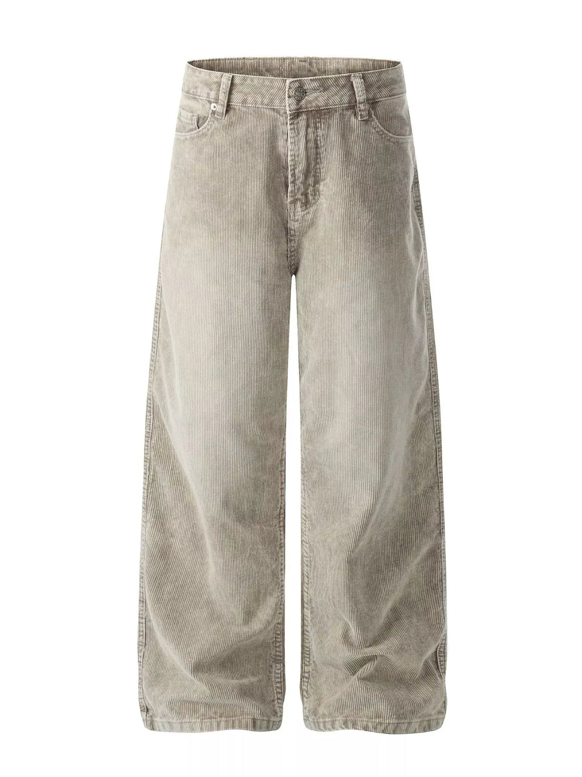 Men's Wide Leg Corduroy Pants in Gray